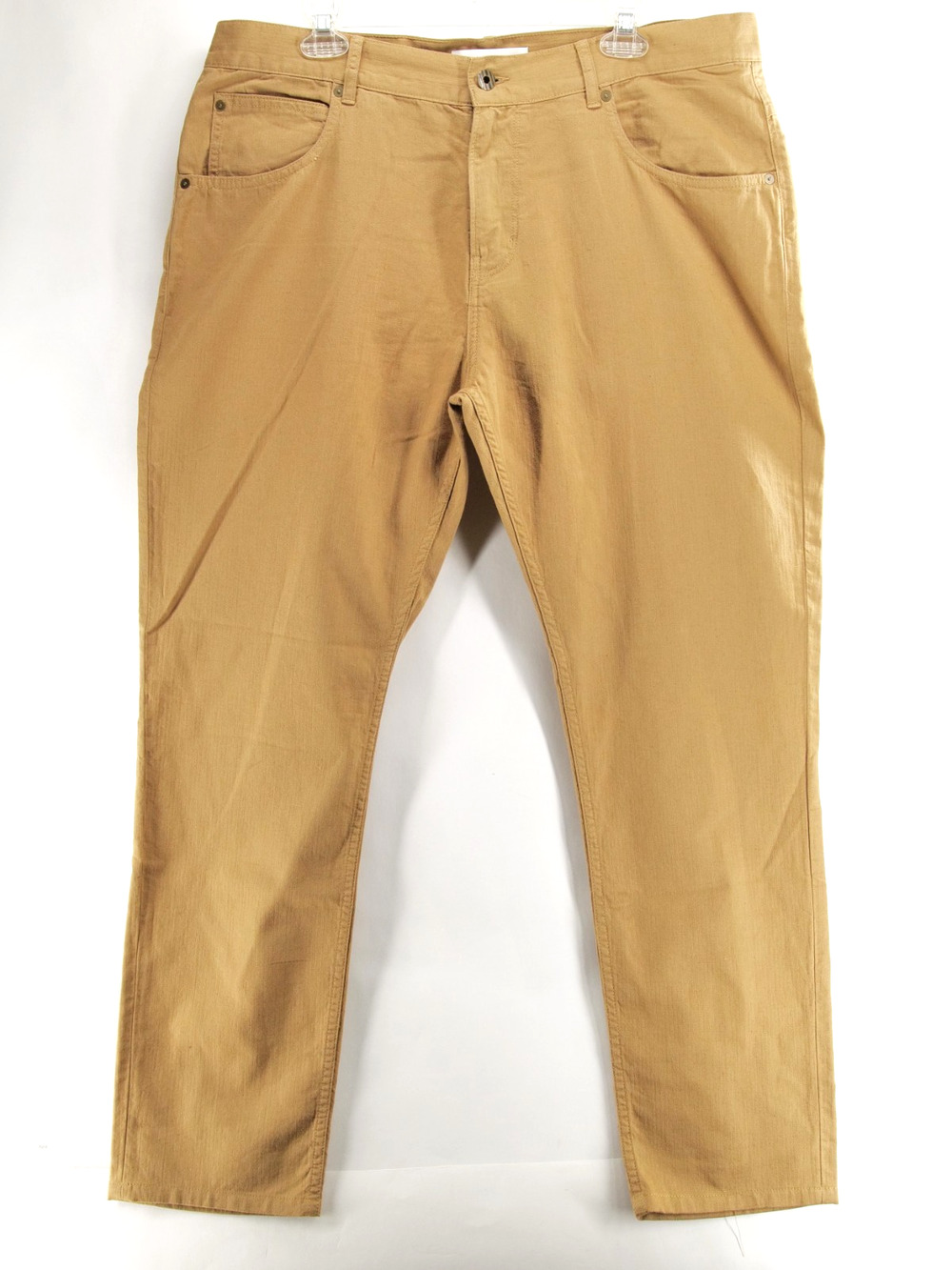 Billy Reid Mens 38x31 Slim Cut Gray 5-Pocket Cotton Linen Pants MSL-ALA Tan Work